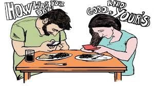 Is this how the smartphone is affecting your family dinner at home? Are you more in love with your I-Phone than your wife and other family members.  210 Million People are Estimated To Suffer From Internet & Social Media Addictions.(2 in 30) as 3.1 billion peoplle — roughly one-third of the global population — use social medias as of 2018.